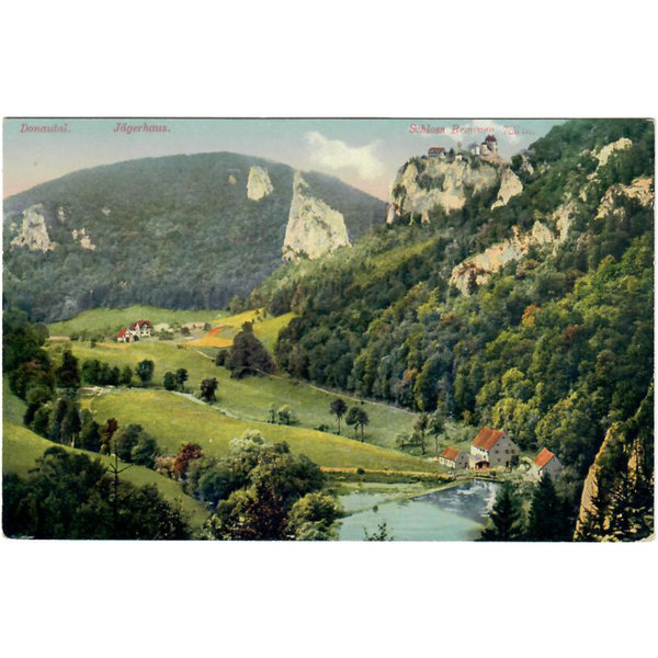 Ansichtskarte, Donautal, Jägerhaus und Schloss Bronnen, ungebraucht