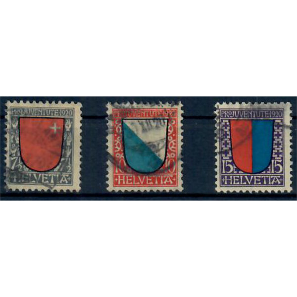 Schweiz, Pro Juventute, Wappen, MiNr. 153-155, gestempelt