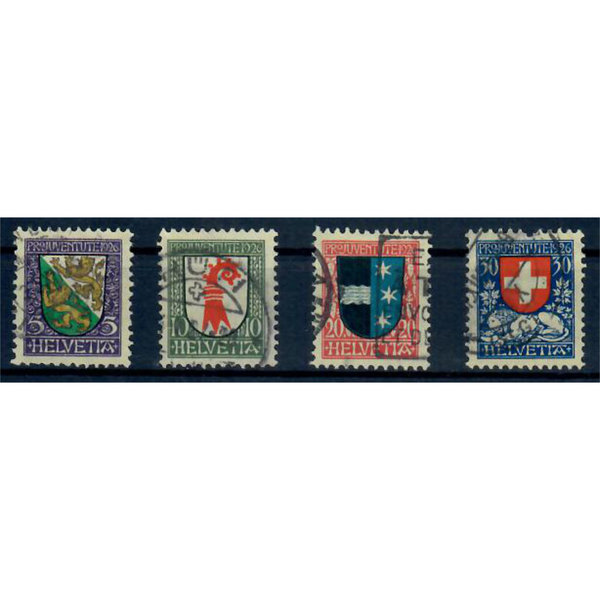 Schweiz, Pro Juventute, Wappen, MiNr. 218-221, gestempelt