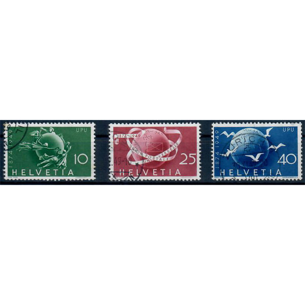 Schweiz, 75 Jahre Weltpostverein (UPU), MiNr. 522-524, gestempelt