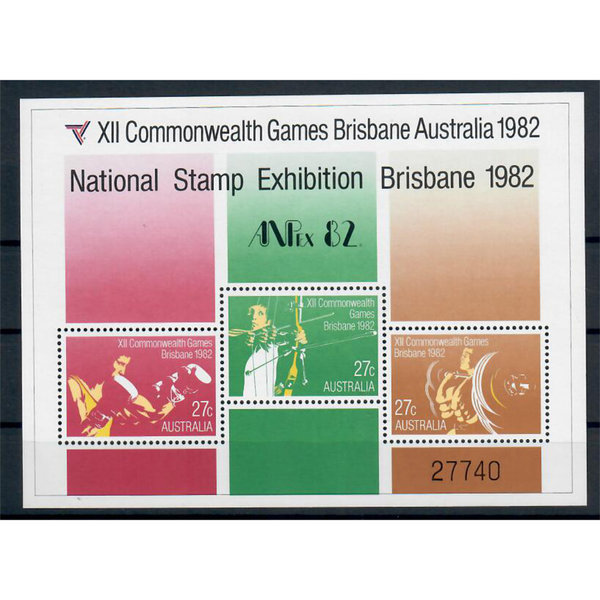 Australien, MiNr. Block 6 **, mit Aufruck "National Stamp Exhibition Brisbane 1982"