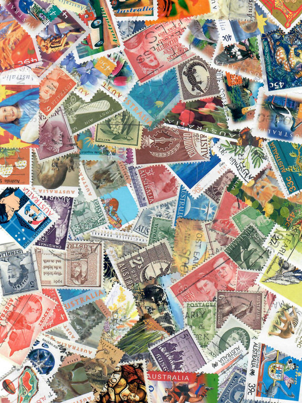 Australien, 100 verschiedene Briefmarken, von Alt bis Neu, Bedarf, gestempelt